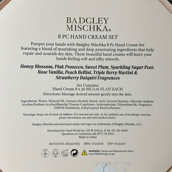 Badgley Mischka 8 pc Pamper Hand Cream Collection Gift Pack for Her - Picture 7 of 10